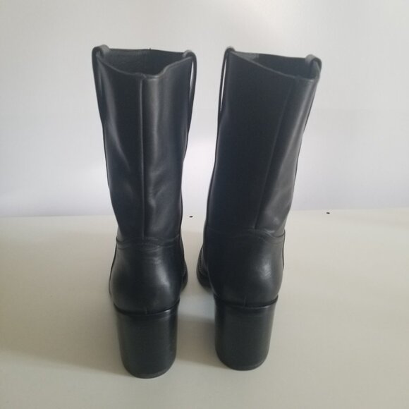 NWOB Jeffrey Campbell Desert-Me Women's Black Leather Mid Calf Boots Sz 6M - Picture 3 of 12